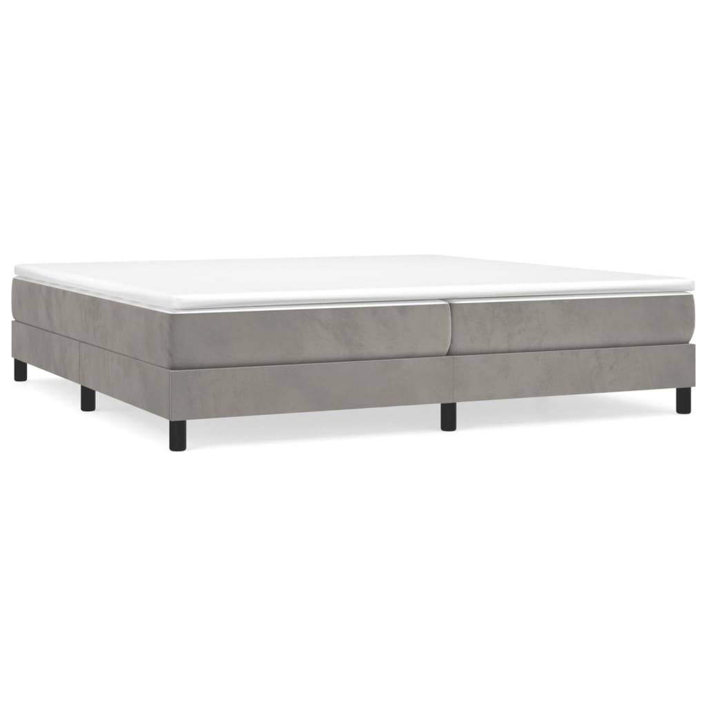 vidaXL Bettgestell ohne Matratze Hellgrau 200x200 cm Samt