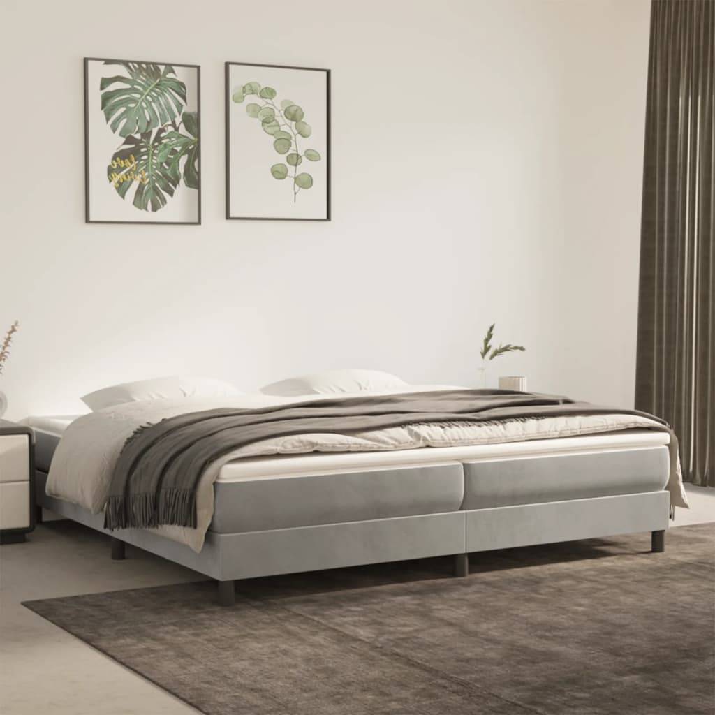 vidaXL Bettgestell ohne Matratze Hellgrau 200x200 cm Samt