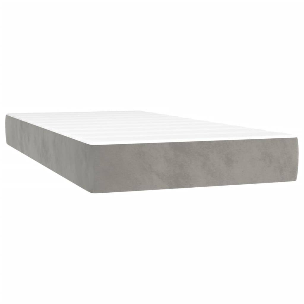 vidaXL Taschenfederkernmatratze Hellgrau 90x200x20 cm Samt