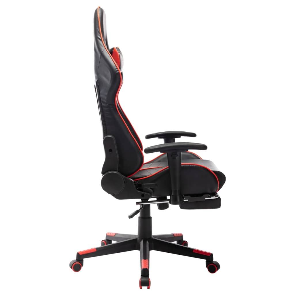 vidaXL Gaming-Stuhl mit Fußstütze Schwarz und Rot Kunstleder