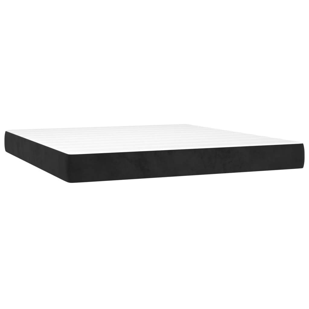 vidaXL Taschenfederkernmatratze Schwarz 180x200x20 cm Samt