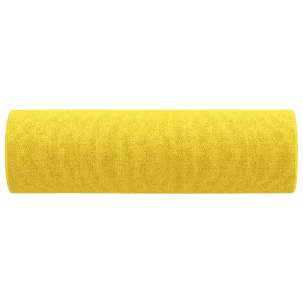 vidaXL Zierkissen 2 Stk. Hellgelb Ø15x50 cm Stoff