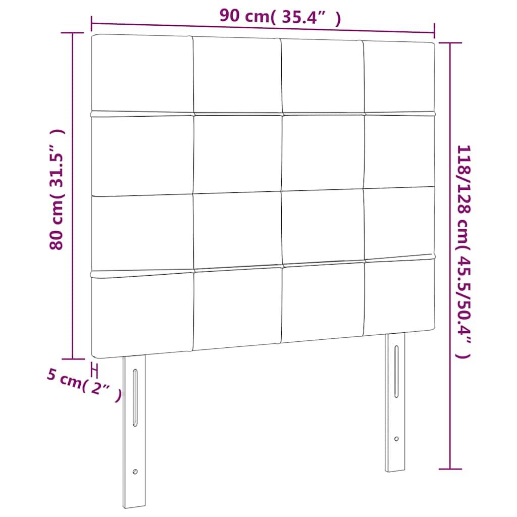 vidaXL LED Kopfteil Dunkelgrün 90x5x118/128 cm Samt