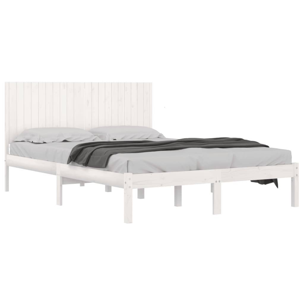 vidaXL Massivholzbett ohne Matratze Weiß 200x200 cm Kiefernholz