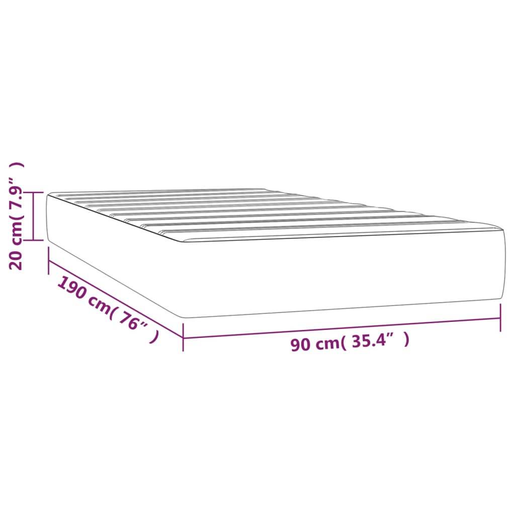 vidaXL Taschenfederkernmatratze Grau 90x190x20 cm Kunstleder