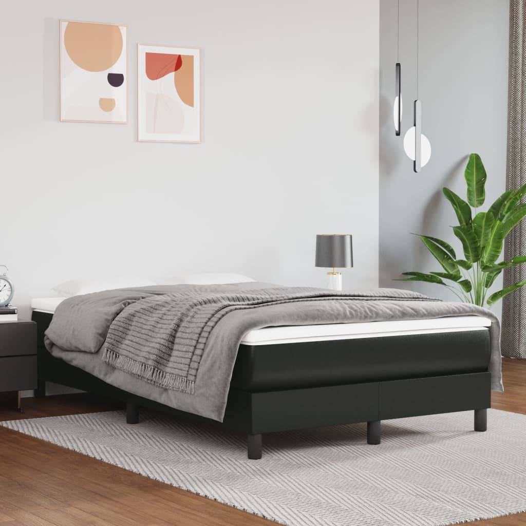 vidaXL Bettgestell Schwarz 120x200 cm Kunstleder