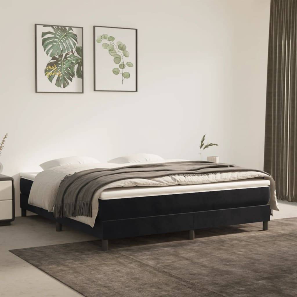 vidaXL Bettgestell ohne Matratze Schwarz 180x200 cm Samt