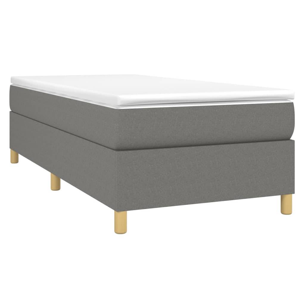 vidaXL Bettgestell ohne Matratze Dunkelgrau 90x200 cm Stoff