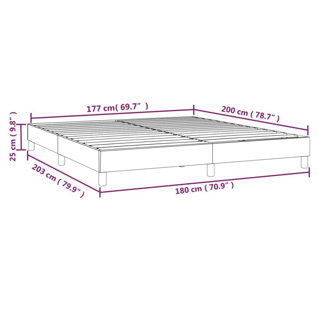 vidaXL Bettgestell ohne Matratze Taupe 180x200 cm Stoff