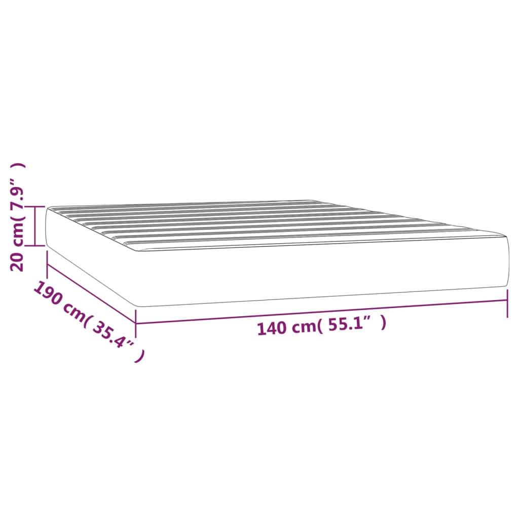 vidaXL Taschenfederkernmatratze Dunkelgrau 140x190x20 cm Samt
