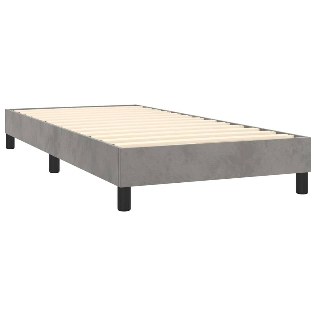 vidaXL Bettgestell ohne Matratze Hellgrau 100x200 cm Samt