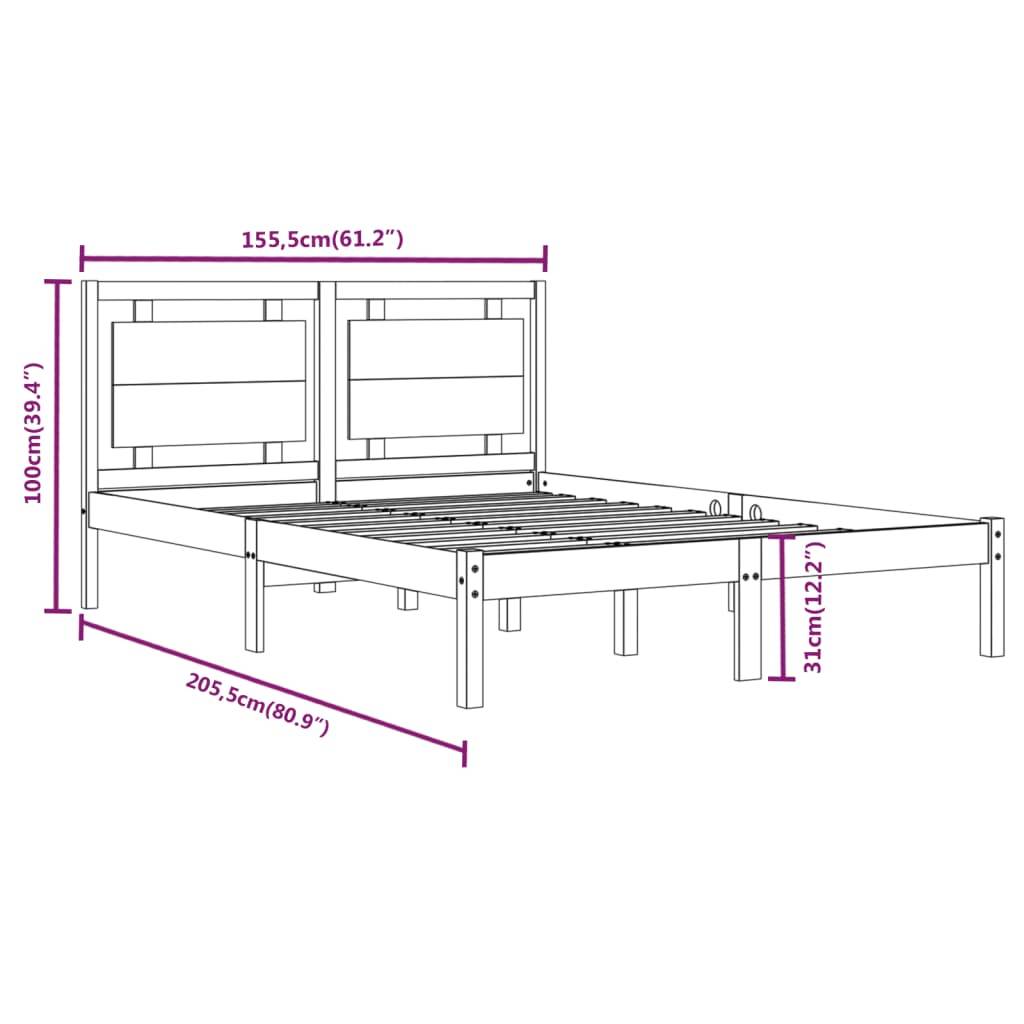 vidaXL Massivholzbett 150x200 cm