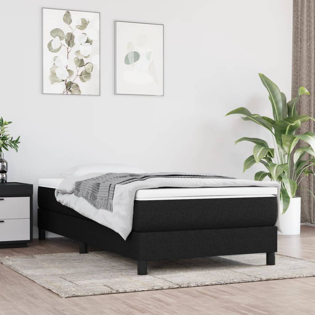 vidaXL Bettgestell Schwarz 90x190 cm Stoff