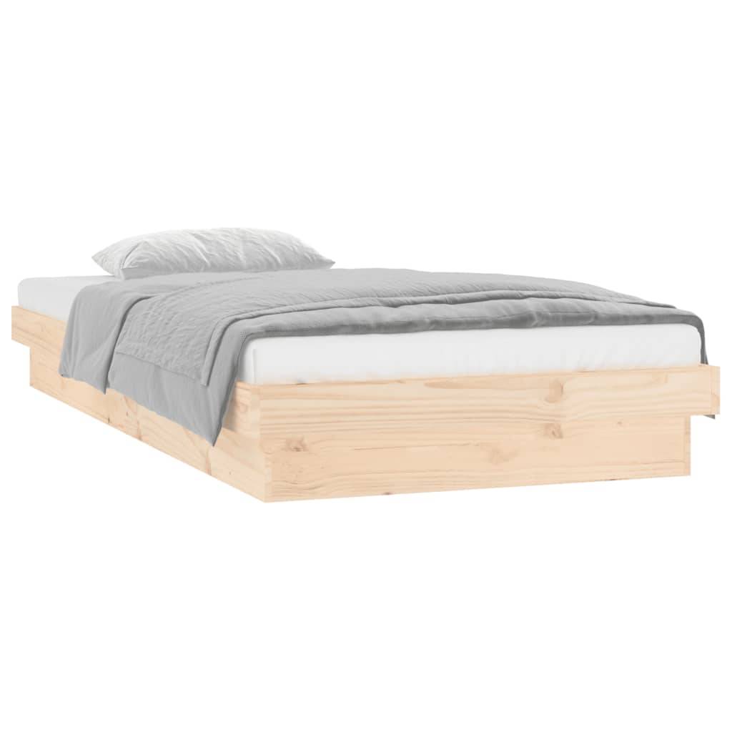 vidaXL Massivholzbett mit LED 90x200 cm