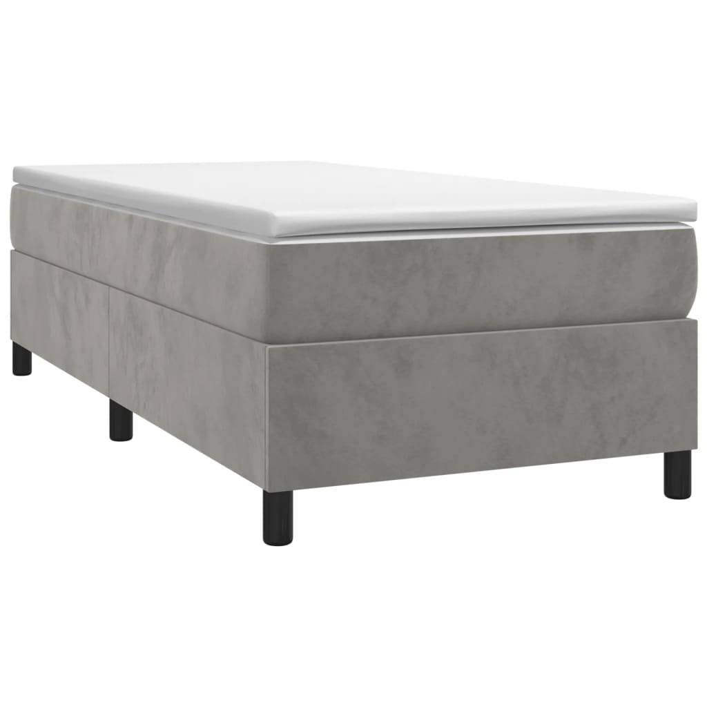 vidaXL Bettgestell ohne Matratze Hellgrau 90x200 cm Samt