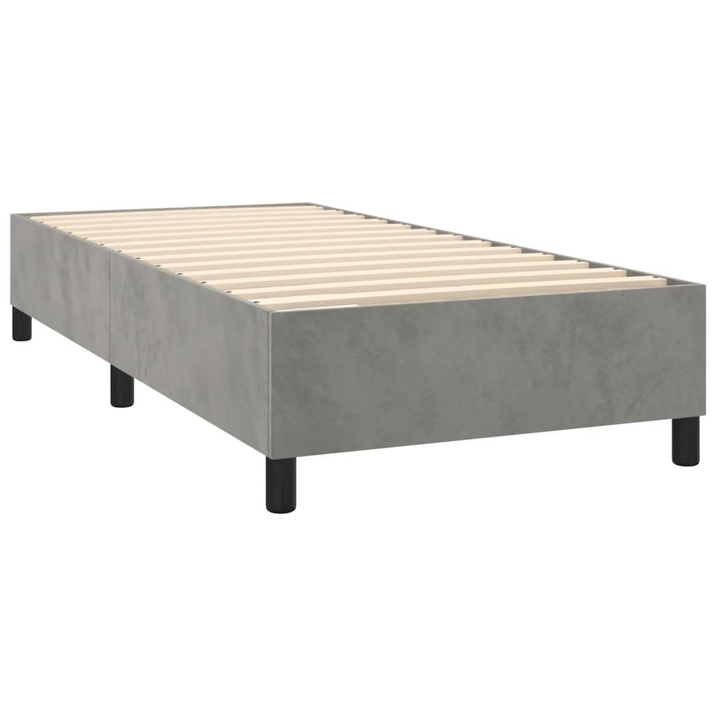 vidaXL Bettgestell ohne Matratze Hellgrau 90x200 cm Samt