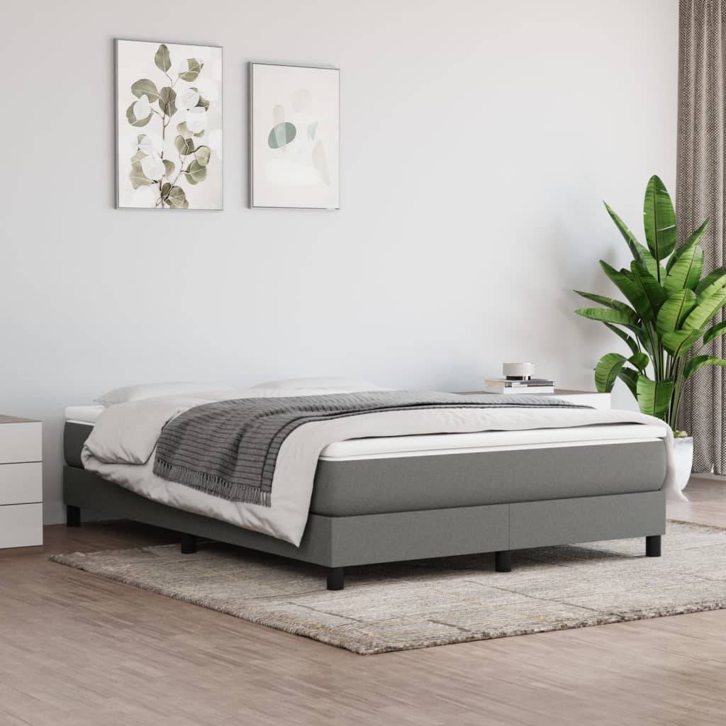 vidaXL Bettgestell ohne Matratze Dunkelgrau 140x200 cm Stoff