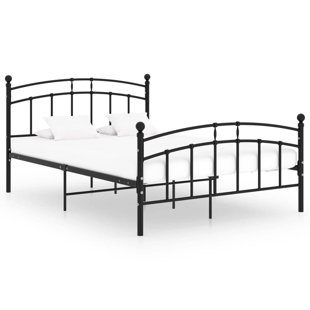 vidaXL Bettgestell Schwarz Metall 200x200 cm