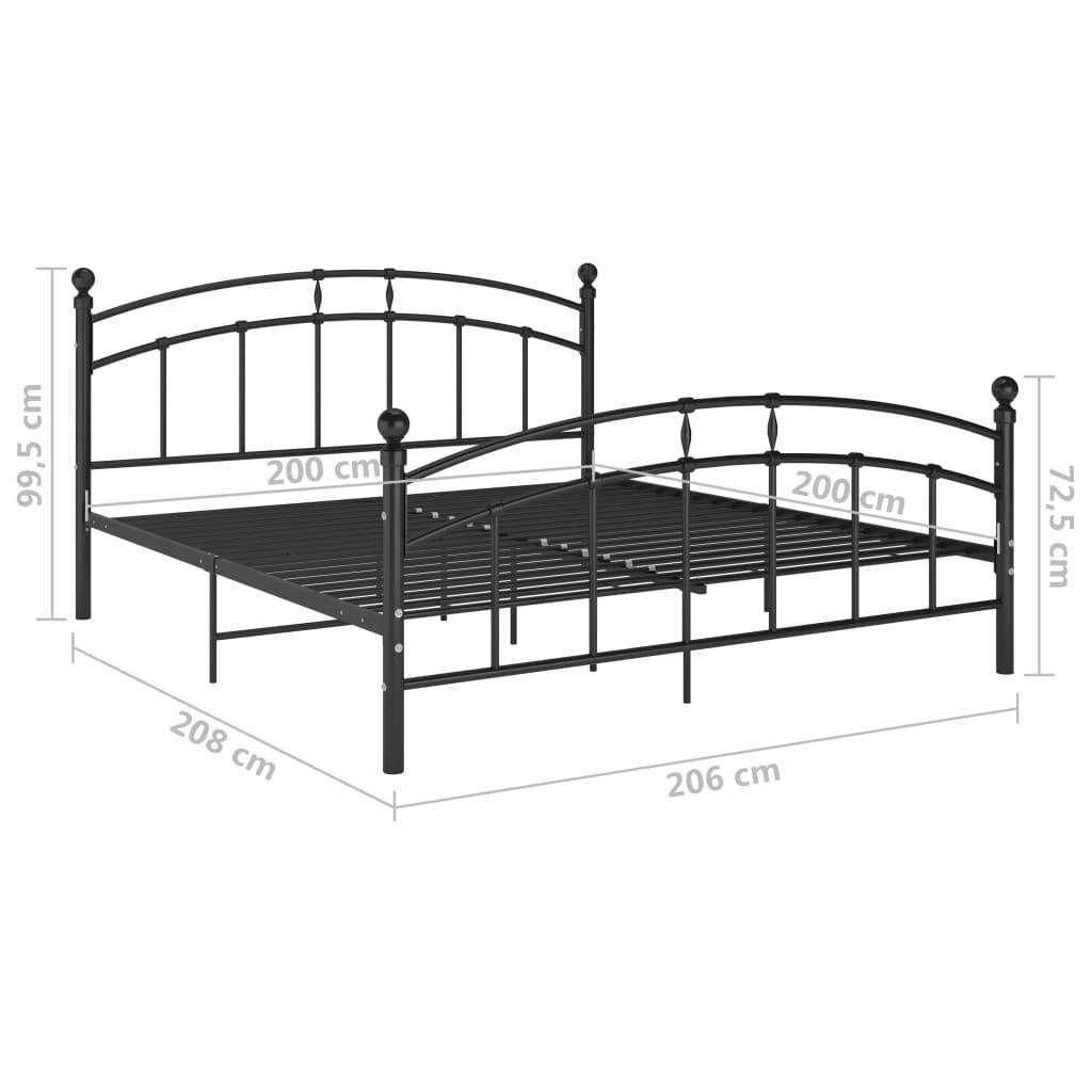 vidaXL Bettgestell Schwarz Metall 200x200 cm