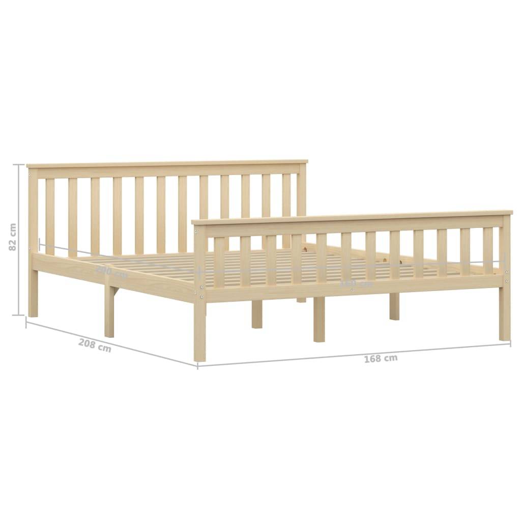 vidaXL Massivholzbett Helles Holz Kiefernholz 160x200 cm