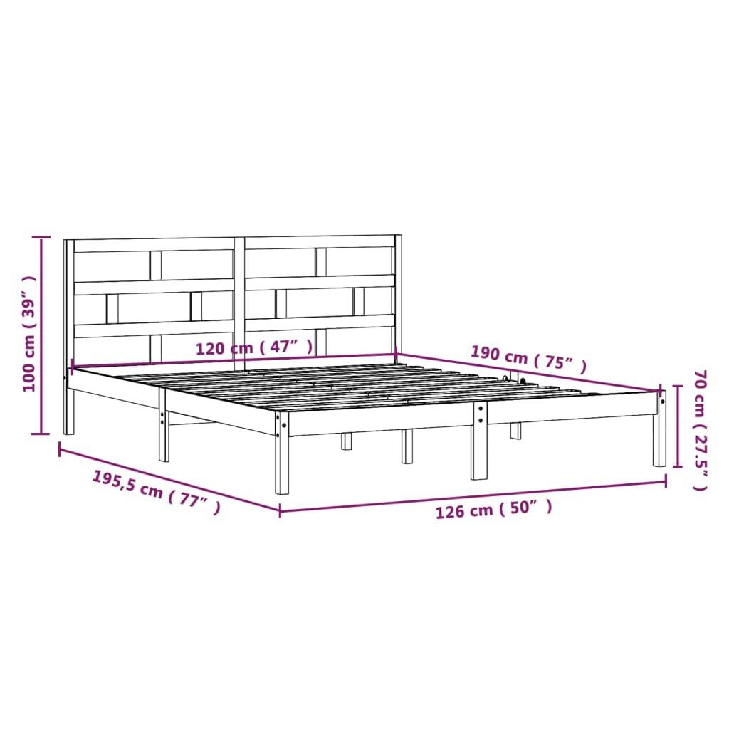vidaXL Massivholzbett 120x190 cm