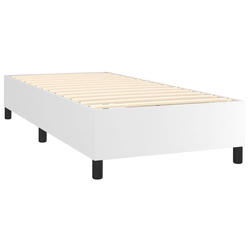 vidaXL Bettgestell Weiß 90x200 cm Kunstleder