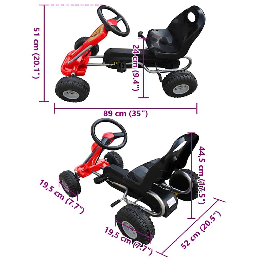 vidaXL Pedal Go-Kart Rot