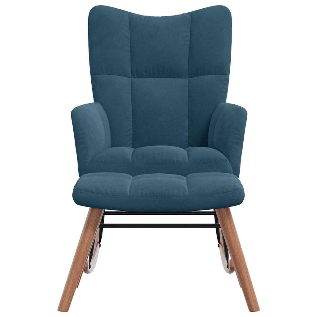 vidaXL Schaukelstuhl mit Hocker Samt Blau