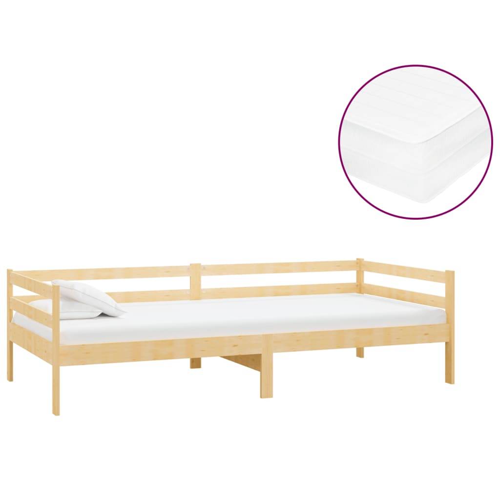 vidaXL Tagesbett mit Matratze 90x200 cm Kiefer Massivholz