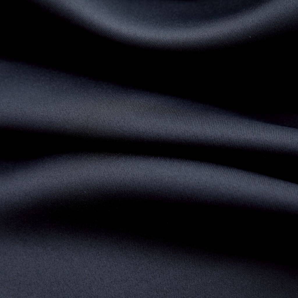 vidaXL Verdunkelungsvorhänge mit Metallösen 2 Stk. Schwarz 140x245 cm