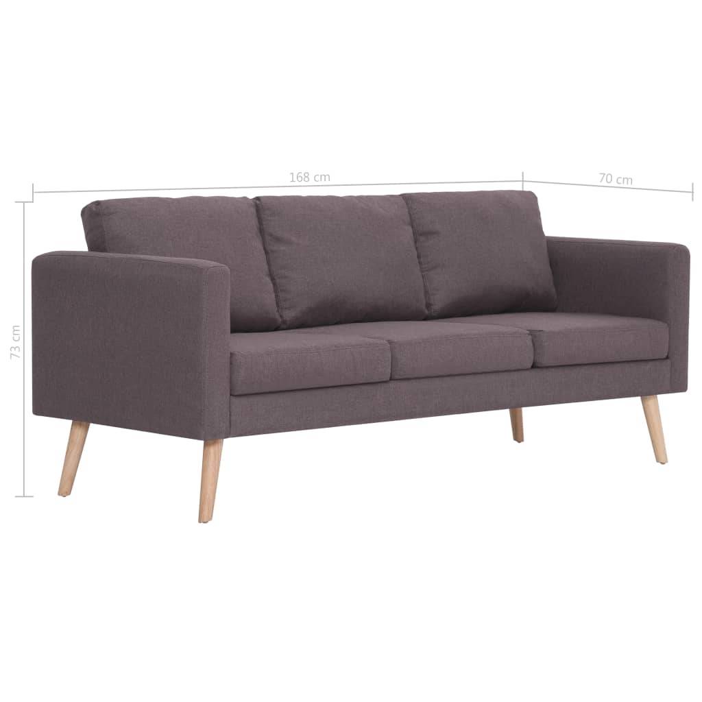 vidaXL 3-Sitzer-Sofa Stoff Taupe