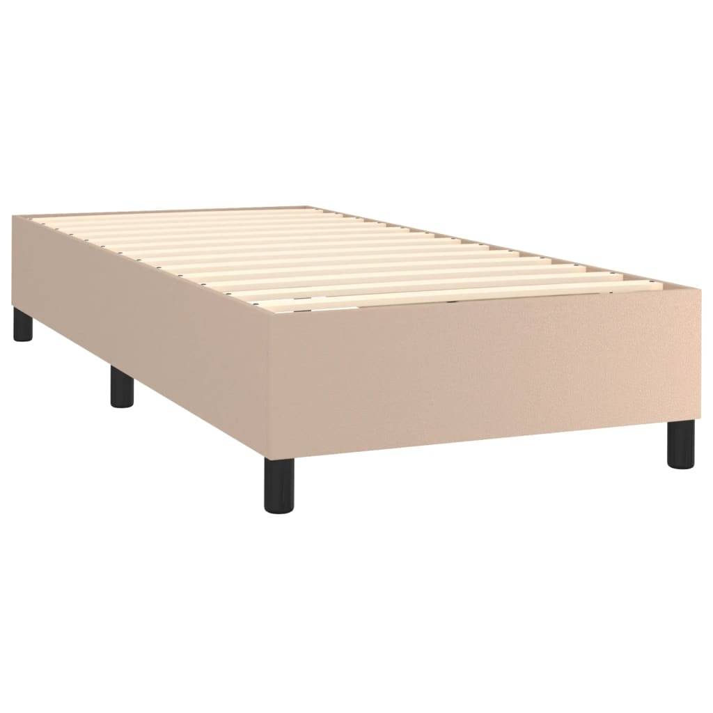 vidaXL Bettgestell Cappuccino-Braun 100x200 cm Kunstleder