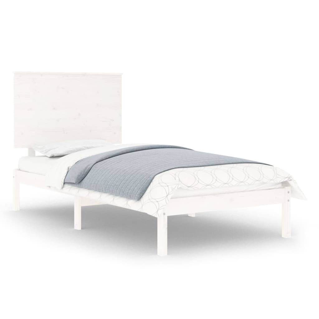 vidaXL Massivholzbett ohne Matratze Weiß 100x200 cm Kiefernholz