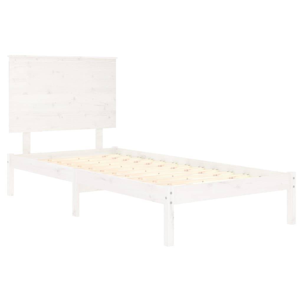 vidaXL Massivholzbett ohne Matratze Weiß 100x200 cm Kiefernholz