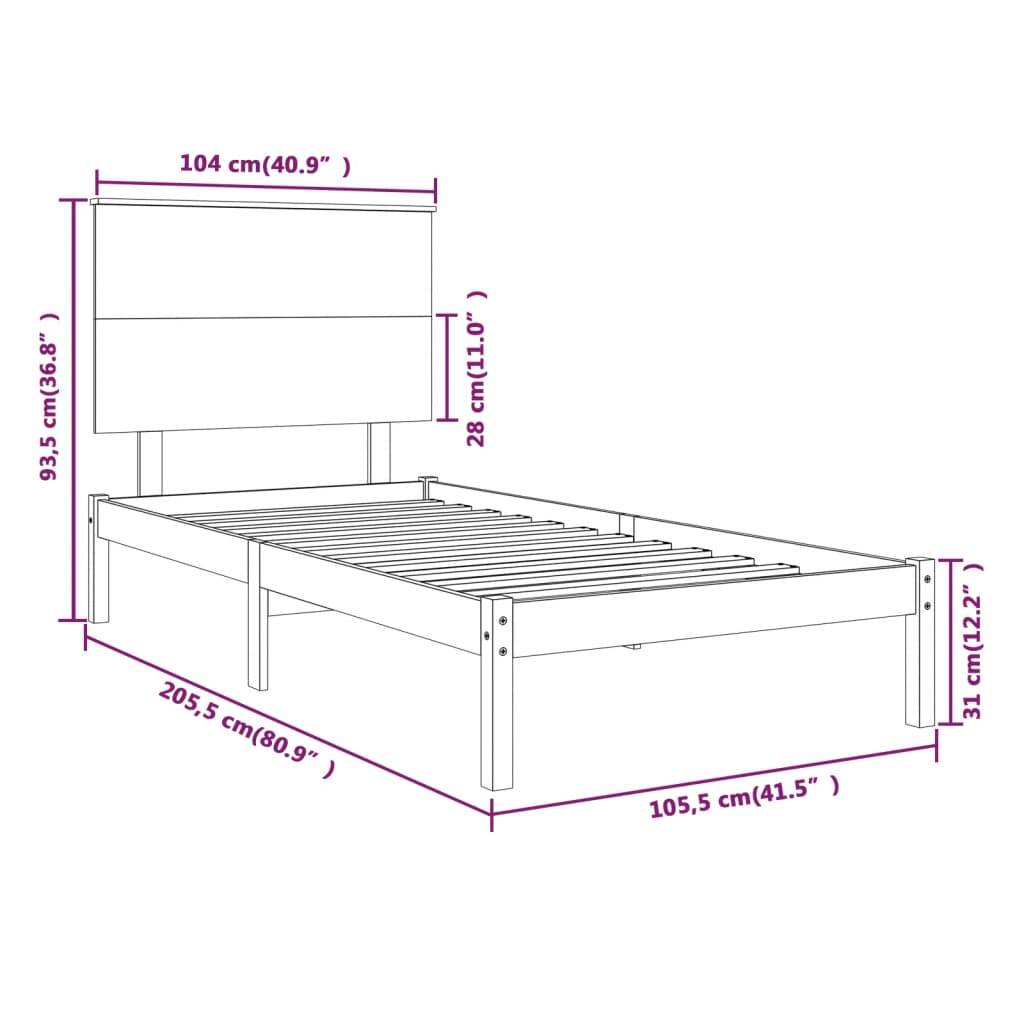 vidaXL Massivholzbett ohne Matratze Weiß 100x200 cm Kiefernholz