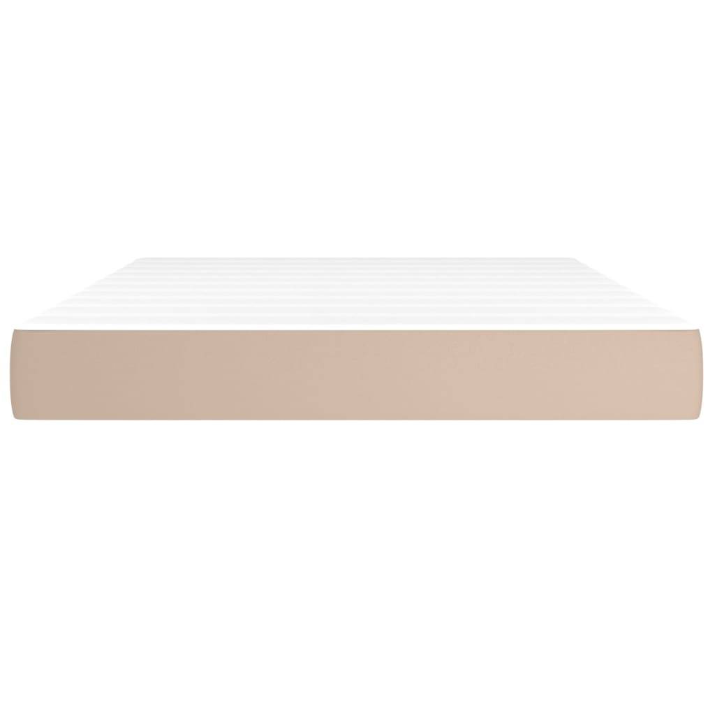 vidaXL Taschenfederkernmatratze Cappuccino 140x190x20 cm Kunstleder