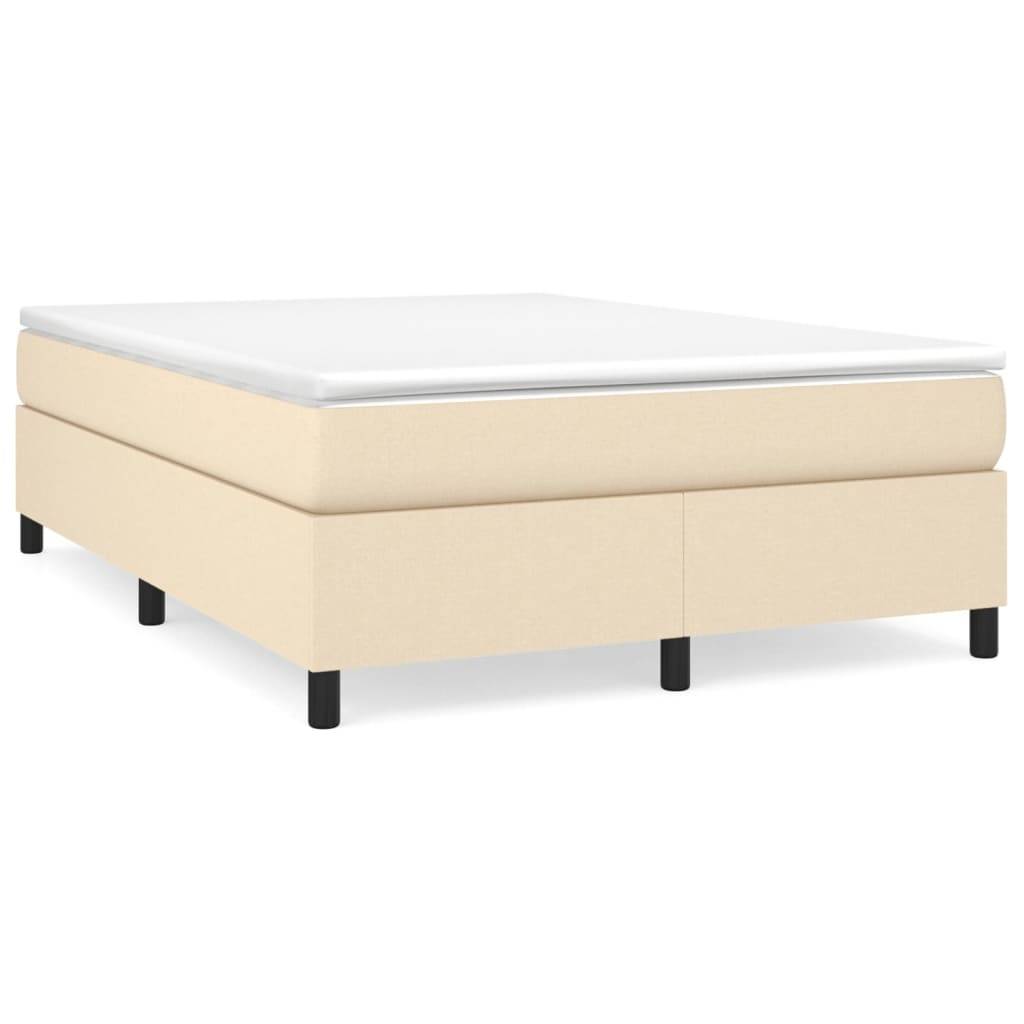 vidaXL Bettgestell ohne Matratze Creme 140x190 cm Stoff