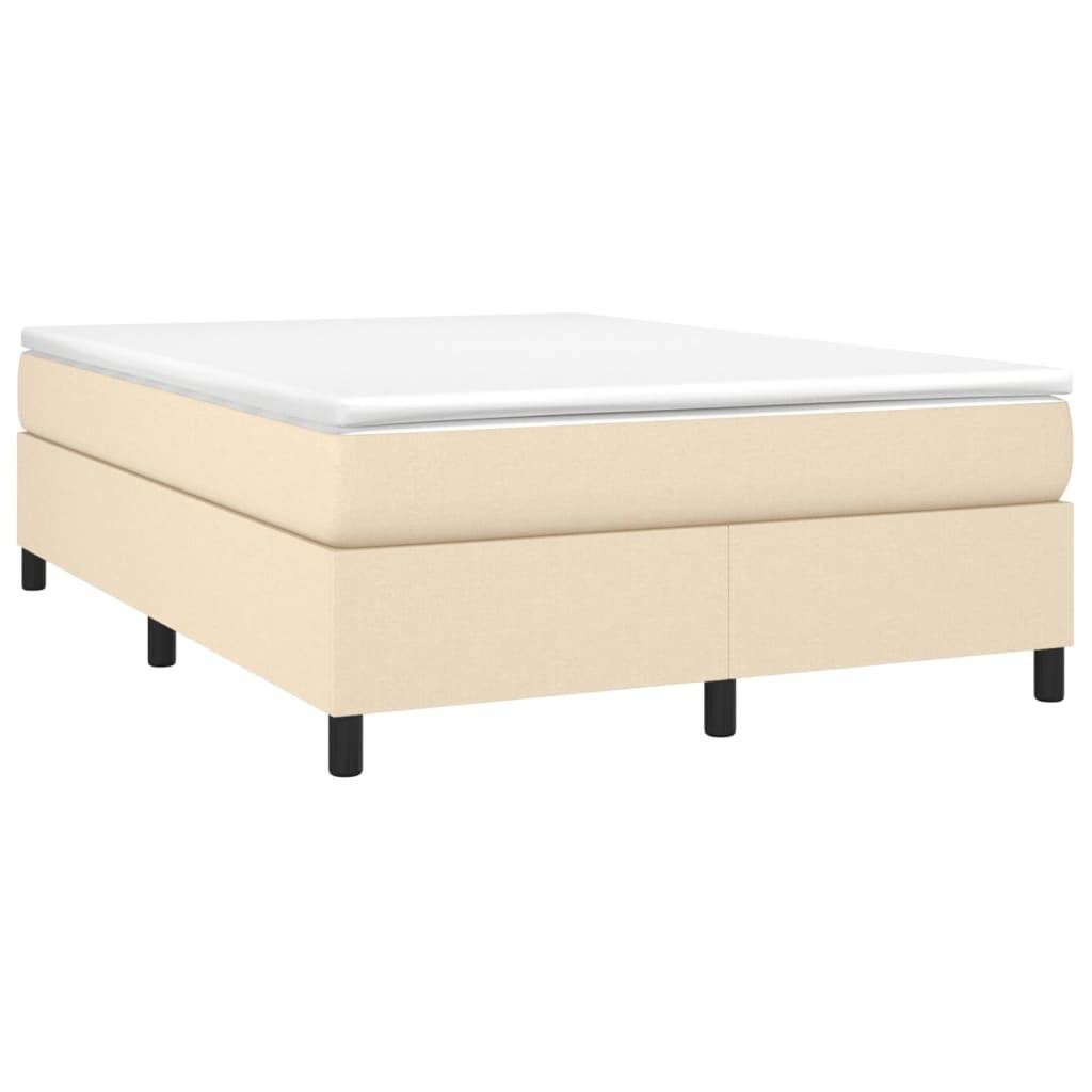 vidaXL Bettgestell ohne Matratze Creme 140x190 cm Stoff