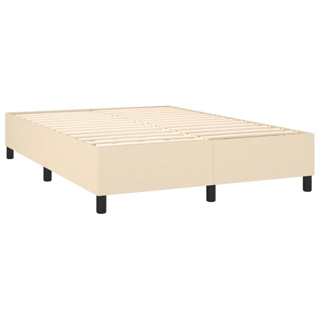 vidaXL Bettgestell ohne Matratze Creme 140x190 cm Stoff
