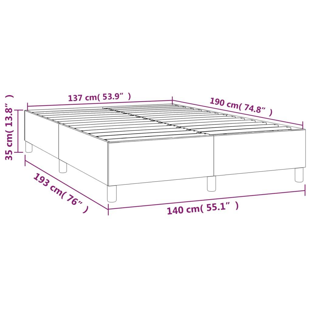 vidaXL Bettgestell ohne Matratze Creme 140x190 cm Stoff