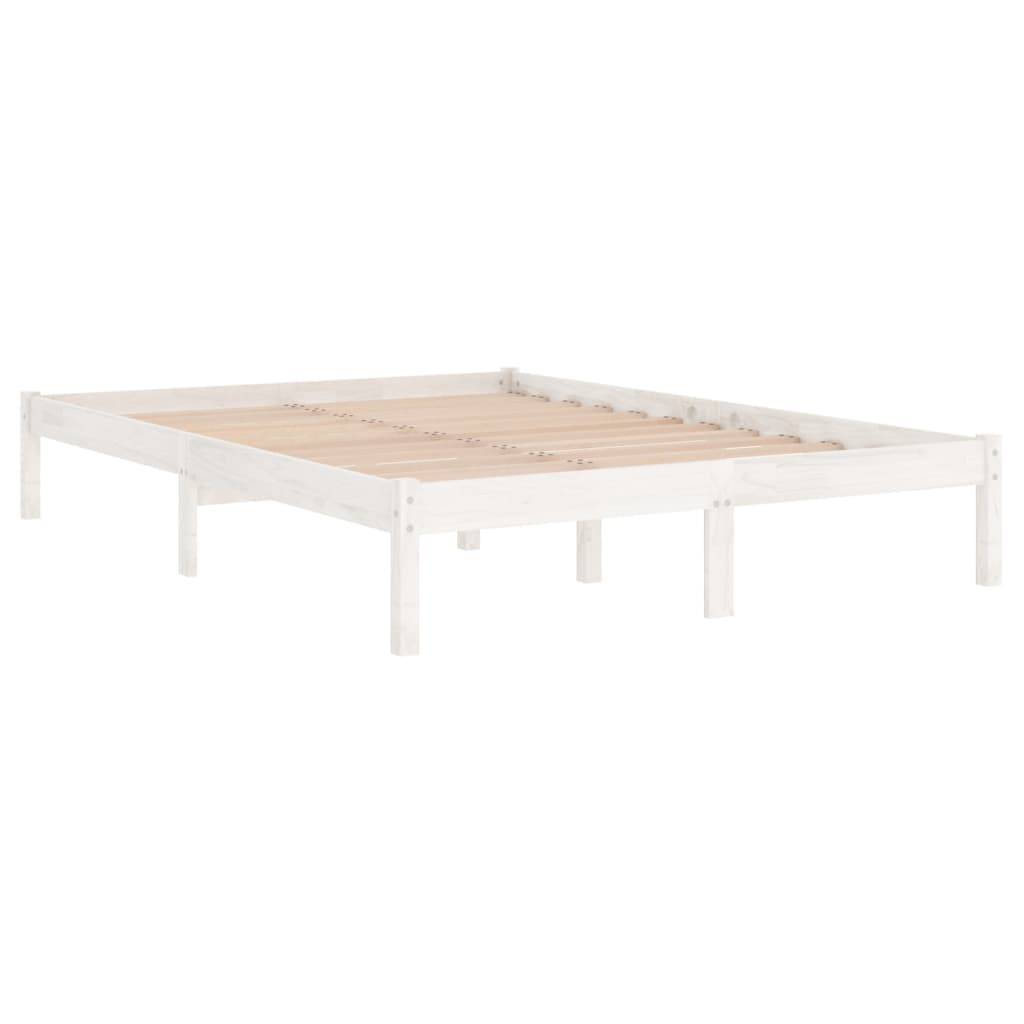 vidaXL Massivholzbett Weiß 180x200 cm