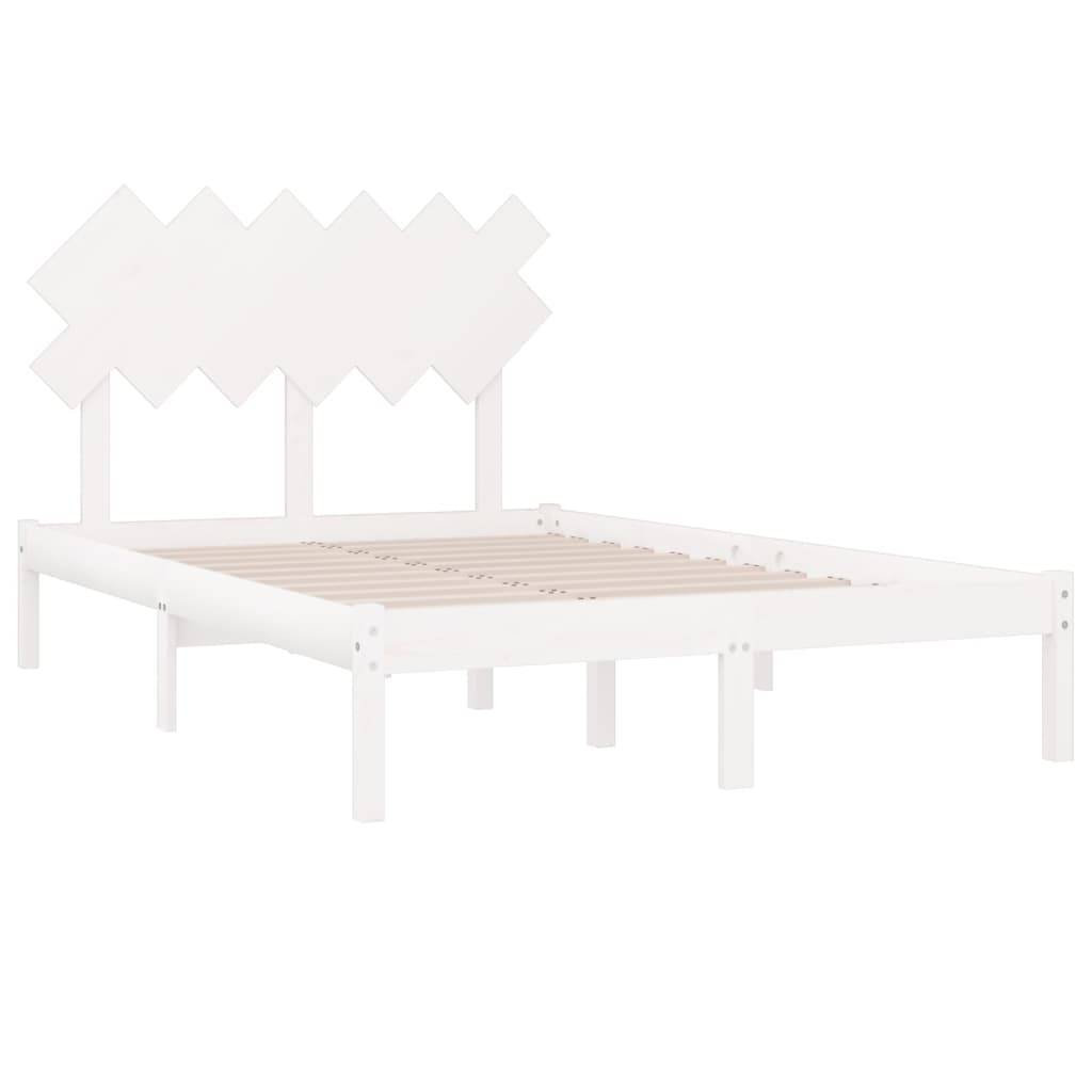 vidaXL Massivholzbett Weiß 120x200 cm