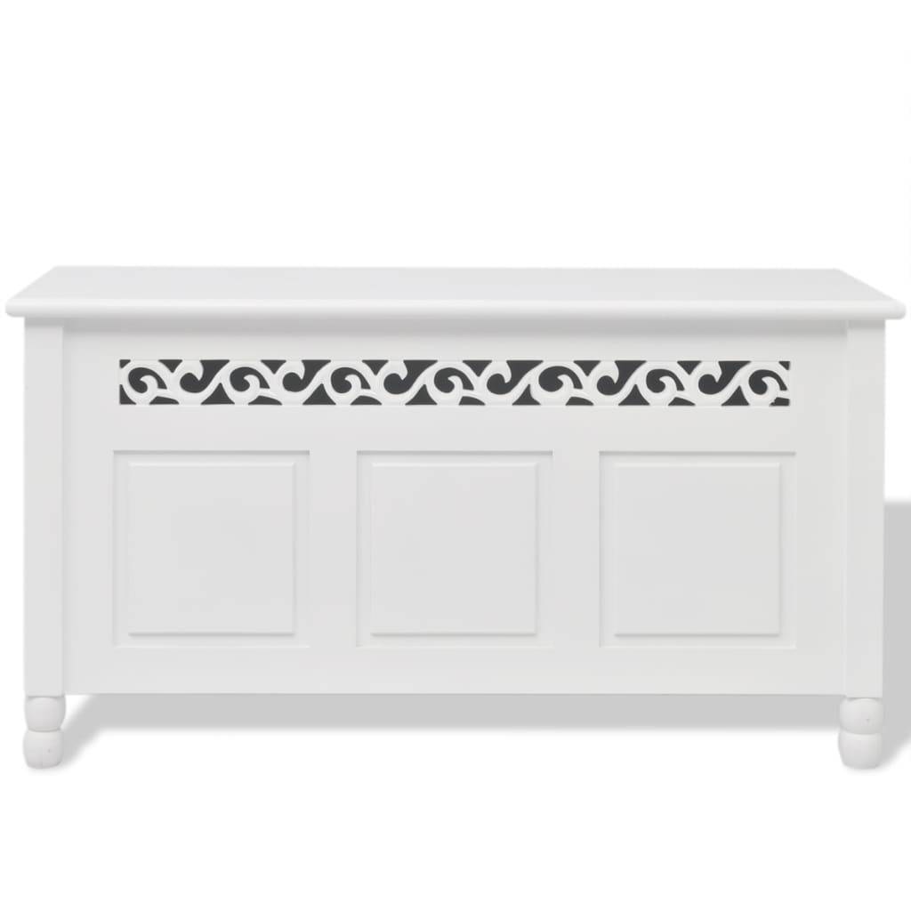 vidaXL Aufbewahrungsbank Barockstil MDF Weiß
