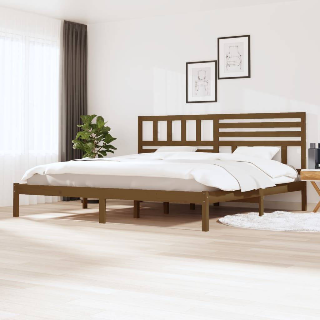 vidaXL Massivholzbett Honigbraun Kiefer 200x200 cm