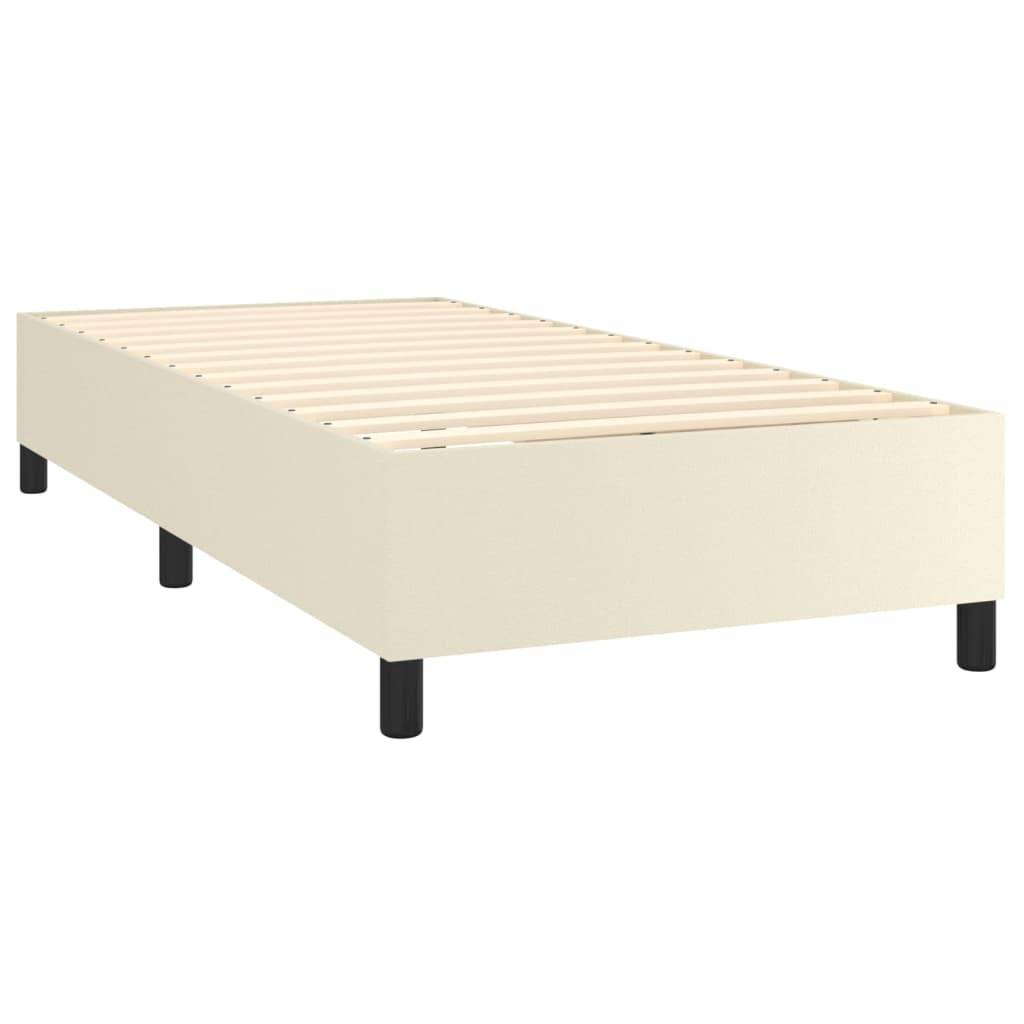 vidaXL Bettgestell Creme 90x190 cm Kunstleder