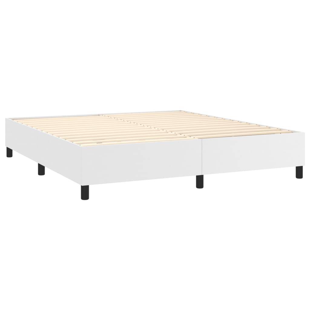 vidaXL Bettgestell Weiß 160x200 cm Kunstleder