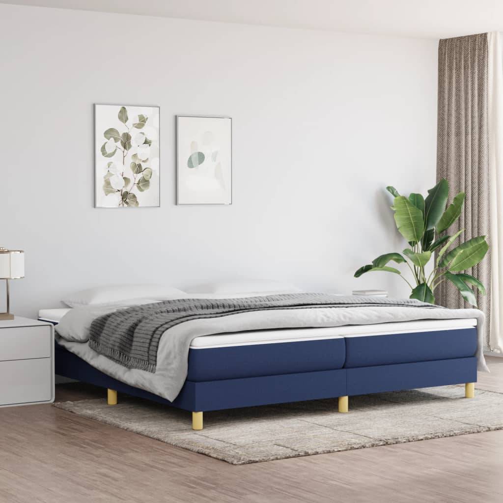vidaXL Bettgestell ohne Matratze Blau 200x200 cm Stoff