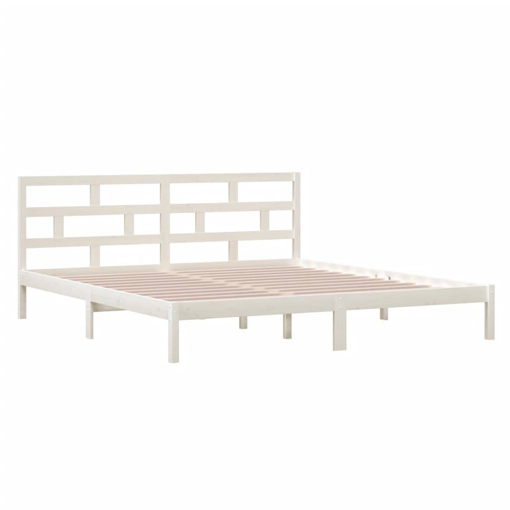 vidaXL Massivholzbett Weiß Kiefer 140x190 cm