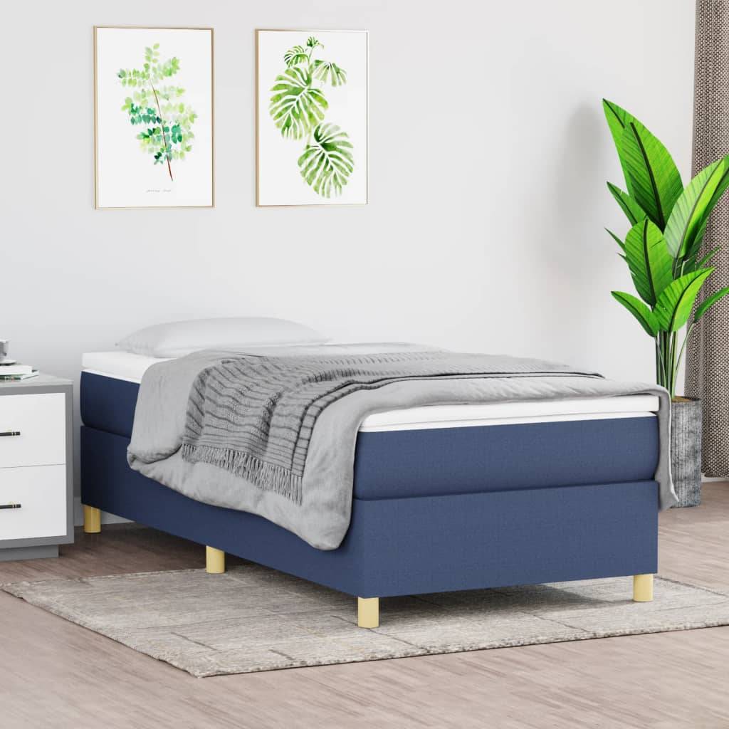 vidaXL Bettgestell Blau 90x190 cm Stoff