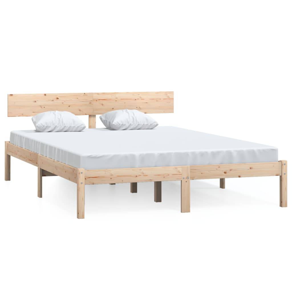 vidaXL Massivholzbett Kiefer 140x190 cm